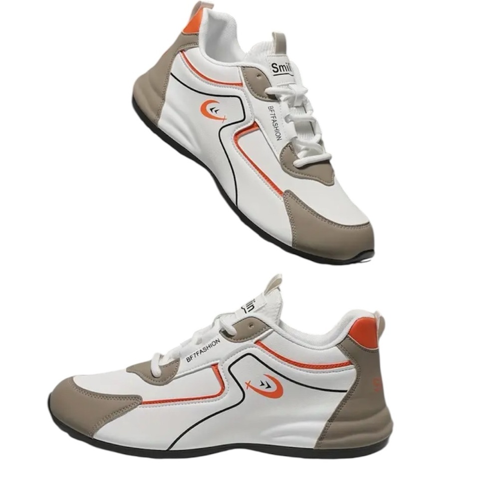 Men'S Fashion Sneakers, Round Toe Lace-Up Outdoor Shoes For Men, Summer Running